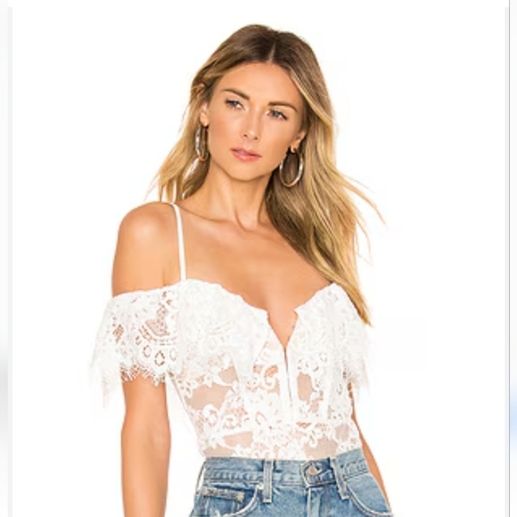 NBD×NAVEN Naven Allie Corset Lace Bodysuit in White. Size Medium - Picture 1 of 16